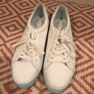Bershka white and eggshell blue sneakers